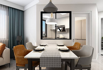 聚通装潢设计案例-闵行区鹤坡路83弄小区99㎡现代简约风格装修效果图