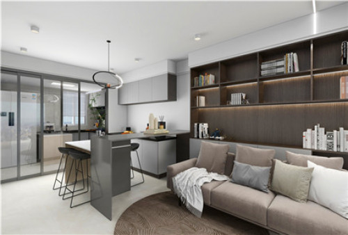 聚通装潢设计案例-长宁区民心小区63㎡现代简约装修效果