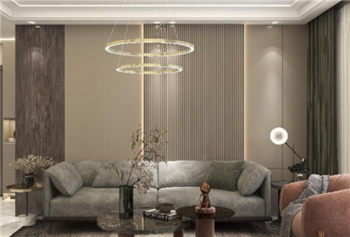 聚通装潢设计案例-闵行区爱博花园128㎡轻奢风格装修效果