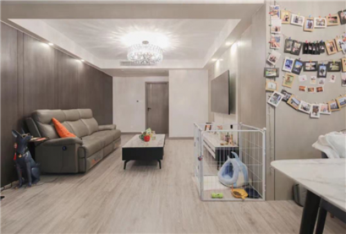 聚通装潢设计案例-黄浦区华浩苑110㎡意式轻奢装修效果