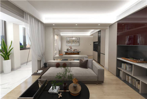 聚通装潢设计案例-徐汇区月季园125㎡现代简约装修效果
