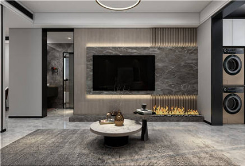 聚通装潢设计案例-闵行区中祥·哥德堡96㎡现代简约装修效果