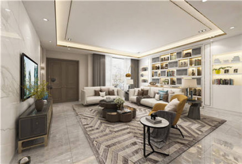 聚通装潢设计案例-青浦区虹桥宝龙城371㎡现代轻奢别墅装修效果