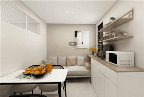 聚通装潢设计案例-静安区三乐新村50㎡现代简约装修效果