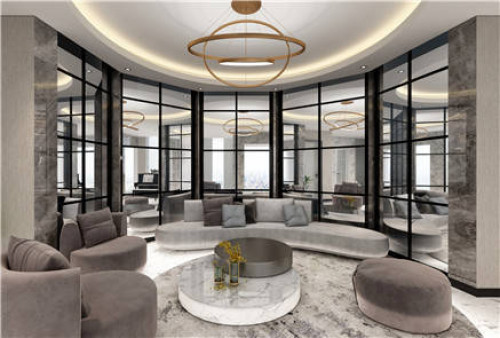 聚通装潢设计案例-松江区夏州花园230㎡别墅现代简约装修设计效果