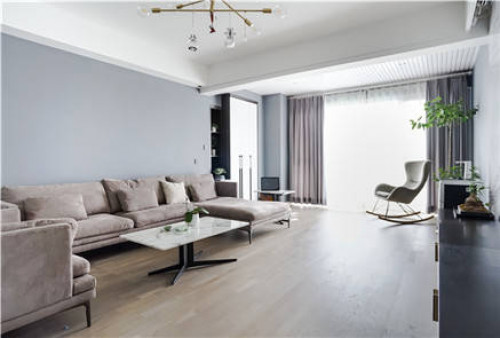 聚通装潢设计案例-奉贤区招商南桥雅苑90㎡现代简约装修效果实景