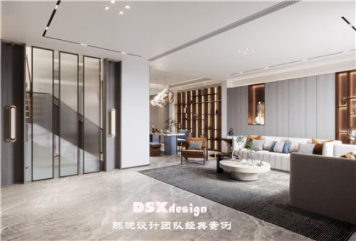 聚通装潢设计案例-松江区佘山一品400㎡现代轻奢别墅装修