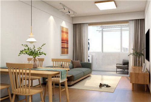 聚通装潢设计案例-虹口区华严路58弄72㎡现代原木风装修效果